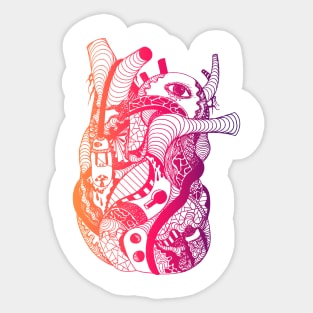 Sunset Sky Light Heart Sticker